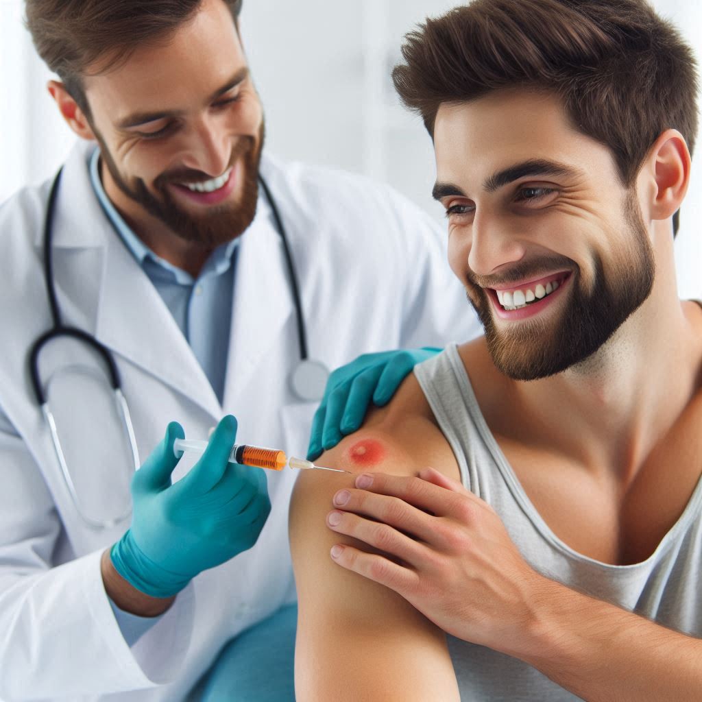 بیماری که از نتایج درمان پی آر پی شانه خود راضی است بیماری که از نتایج درمان پی آر پی شانه خود راضی است