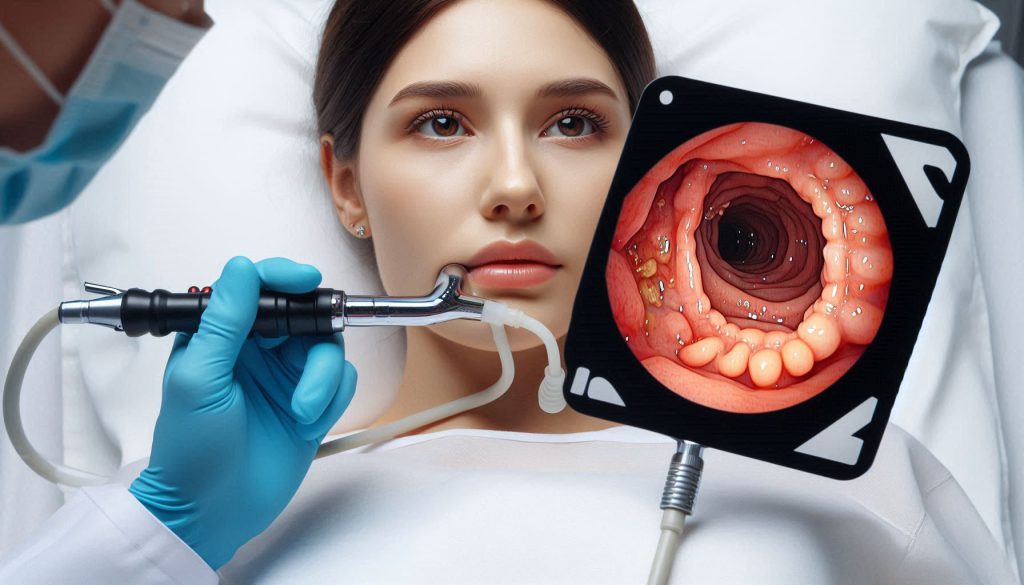 خانمی که دچار بیماری سوزش معده است آندوسکوپی انجام می دهد خانمی که دچار بیماری سوزش معده است آندوسکوپی انجام می دهد