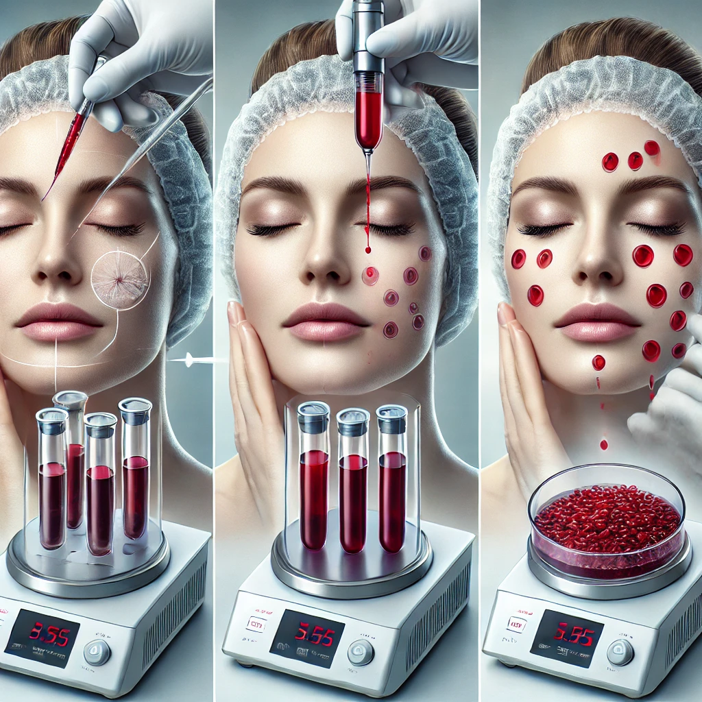 انجام مراحل پی آر پی راهی برای زیبایی پوست انجام مراحل prp برای جوانسازی پوست بیمار