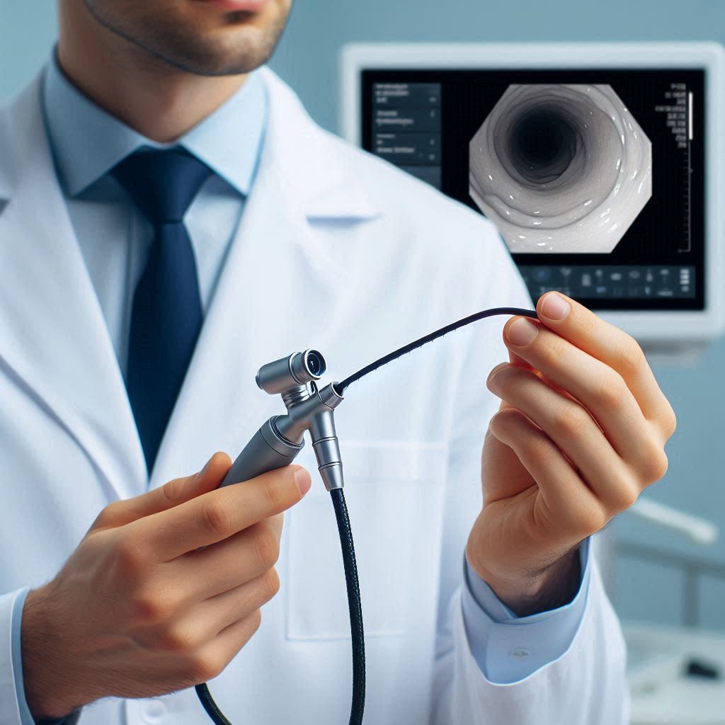 متخصص در حال استریل کردن لوازم آندوسکوپی معده است متخصص در حال استریل کردن لوازم آندوسکوپی معده است