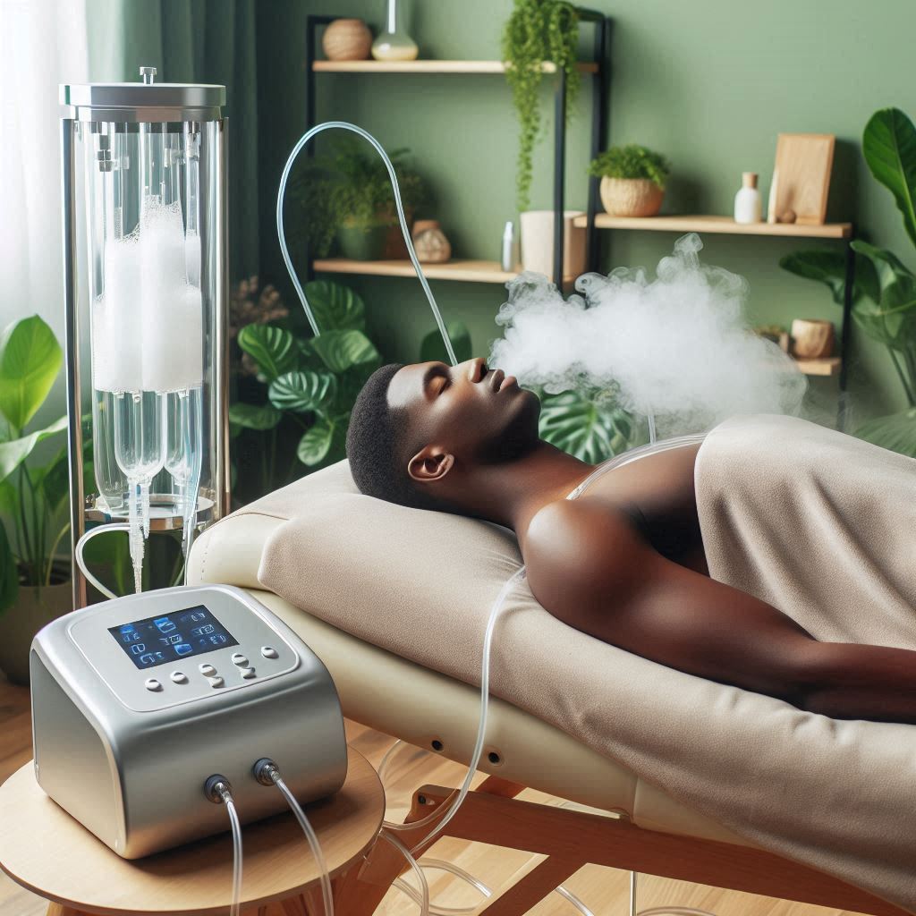 اقای که با گاز اوزون دیسک کمر را درمان می کند اقای که با گاز اوزون دیسک کمر را درمان می کند