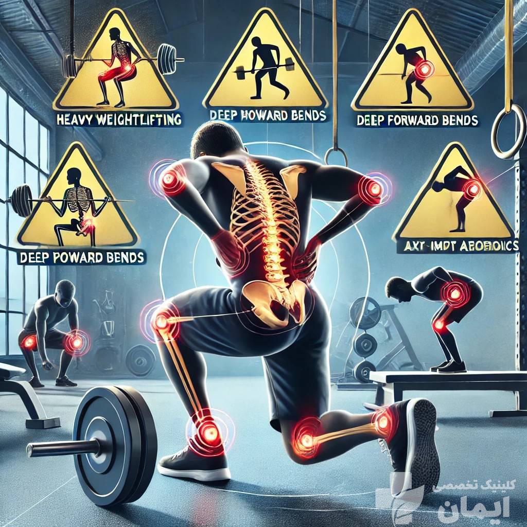 آسیب کمر به دلیل انجام ورزش های نامناسب بیمار با انجام ورزش های نامناسب، دچار عوارض شده است