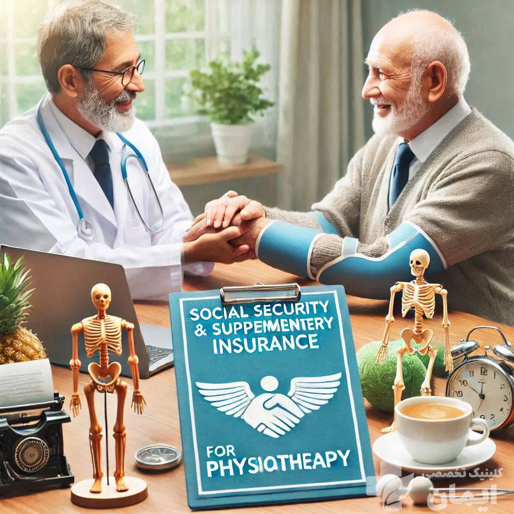 بهبودی بیمار پس از انجام فیزیوتراپی بیماری که با فیزیوتراپی بهتر شده در کنار پزشک