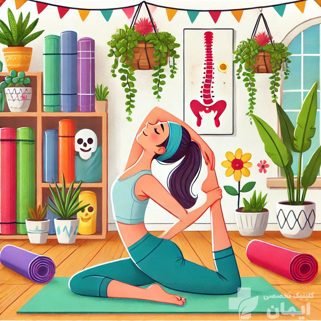 خانمی که ورزش مناسب درمان سیاتیک انجام می دهد خانمی که ورزش مناسب درمان سیاتیک انجام می دهد