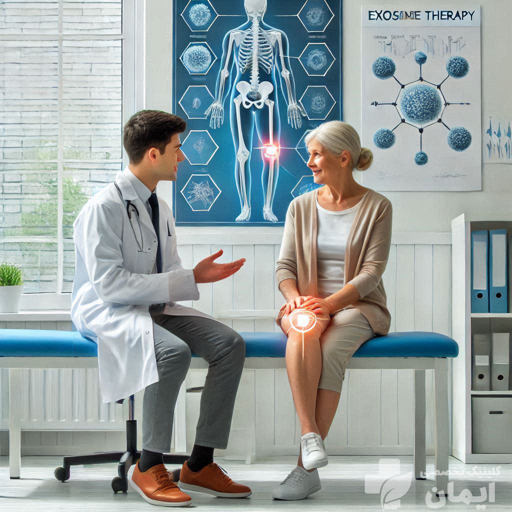 متخصص اگزوزوم در حال معاینه بیمار است متخصص اگزوزوم در حال معاینه بیمار است