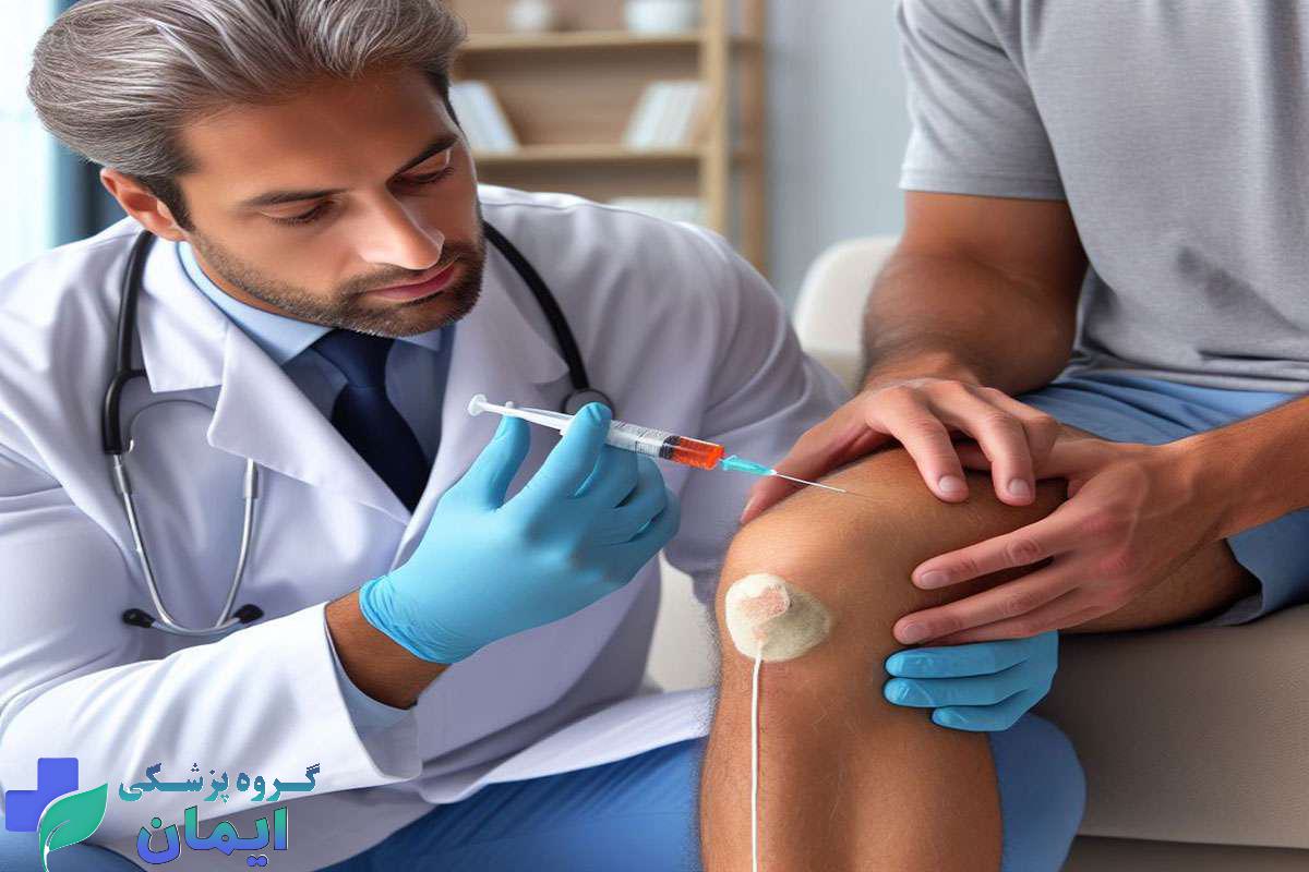 بیماری که پی ار پی زانو انجام می دهد