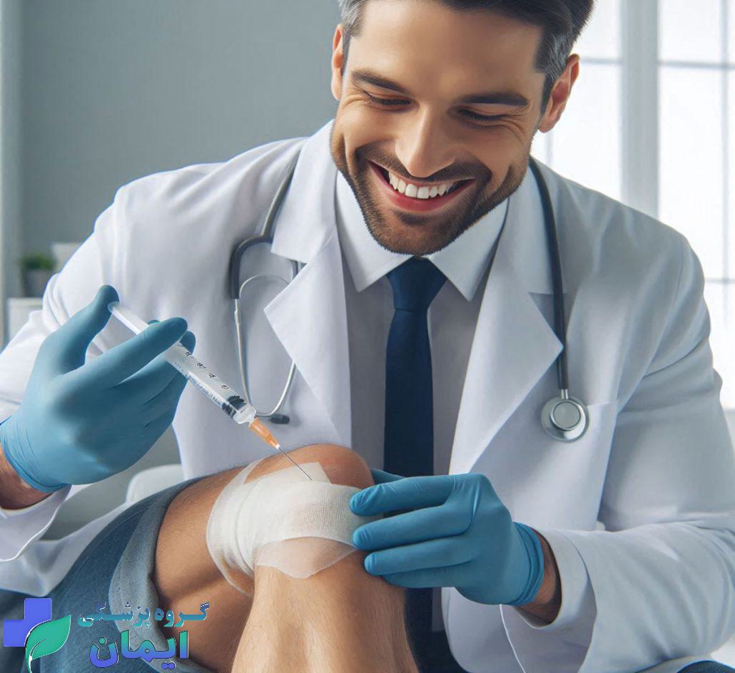 پزشک متخصص پی آر پی در حال انجام تزریق پی ار پی است